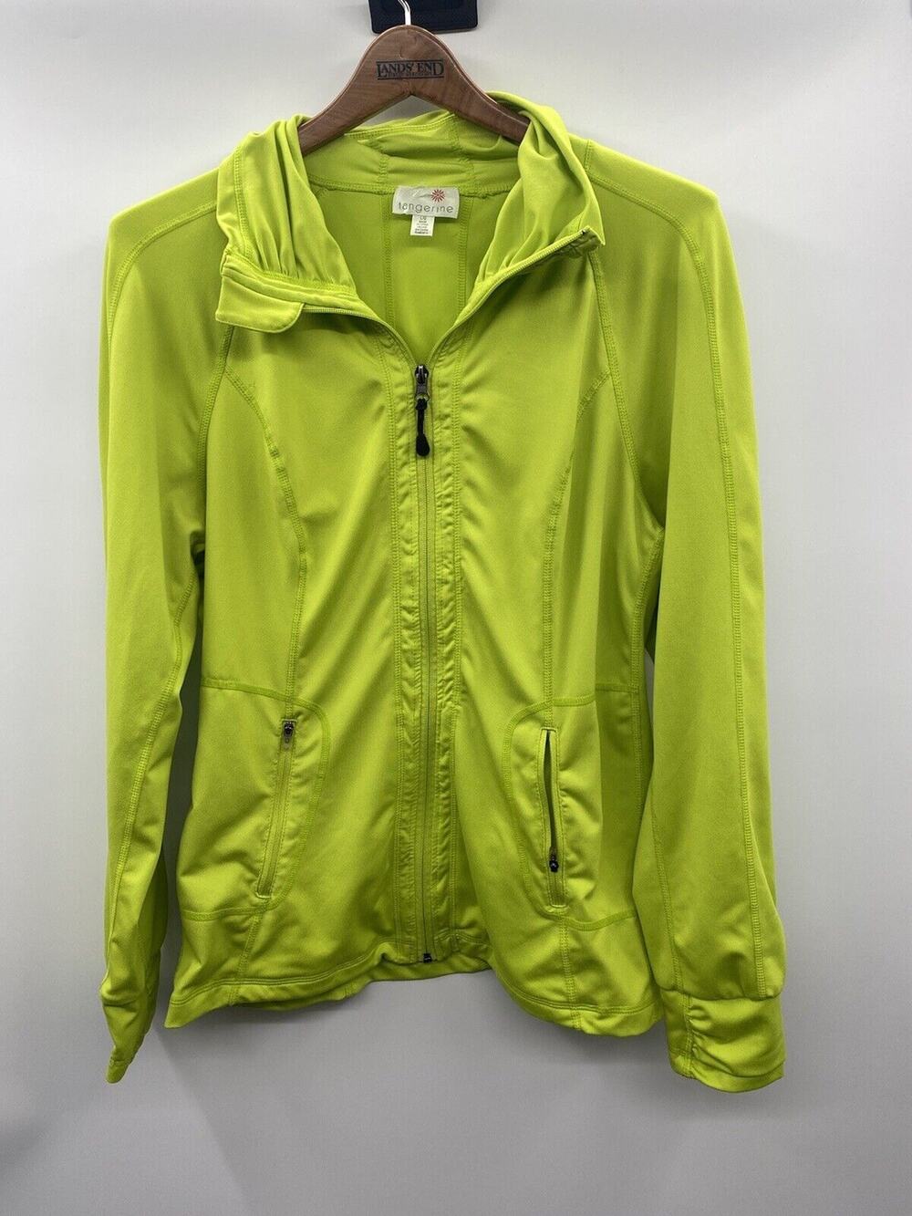 Tangerine Women's Running Full-Zip Jacket Large Lime Green Active Wear